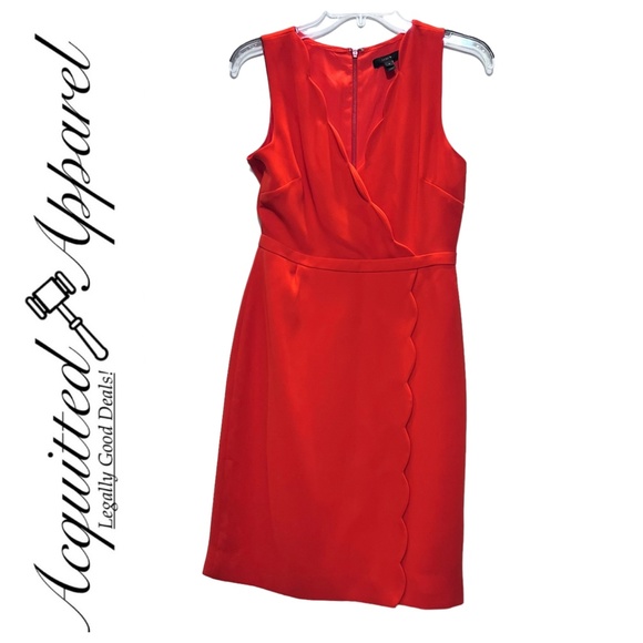 J. Crew Dresses & Skirts - J Crew Red Sleeveless Scalloped Lined Dress